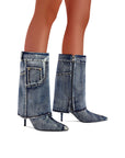 Alessia Denim Stiletto Boot