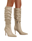 Maia Crinkled Knee High Boot