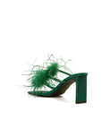 Lulamax Layla Feather Sandals - Opulent Feather Accents - Green