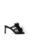 Lulamax Layla Feather Sandals - Opulent Feather Accents - Black