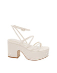 Lulamax Luna Platform Heel - High-Block Heel, Trendy & Comfortable - Bone Colour