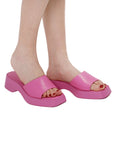 Lulamax Lydia Platform Sandal - Chunky Padded Sole, Versatile Design - Pink