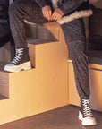 Lulamax Josie Ankle Boot - Dimond Textile Surface - Sporty Chic - Black
