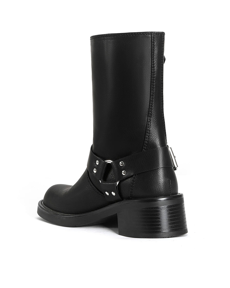 Fleur Buckled-up Combat Ankle Boot