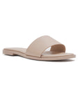 Lulamax Lucille Flat Sandal - Wide Single Strap, Comfortable Design - Nude