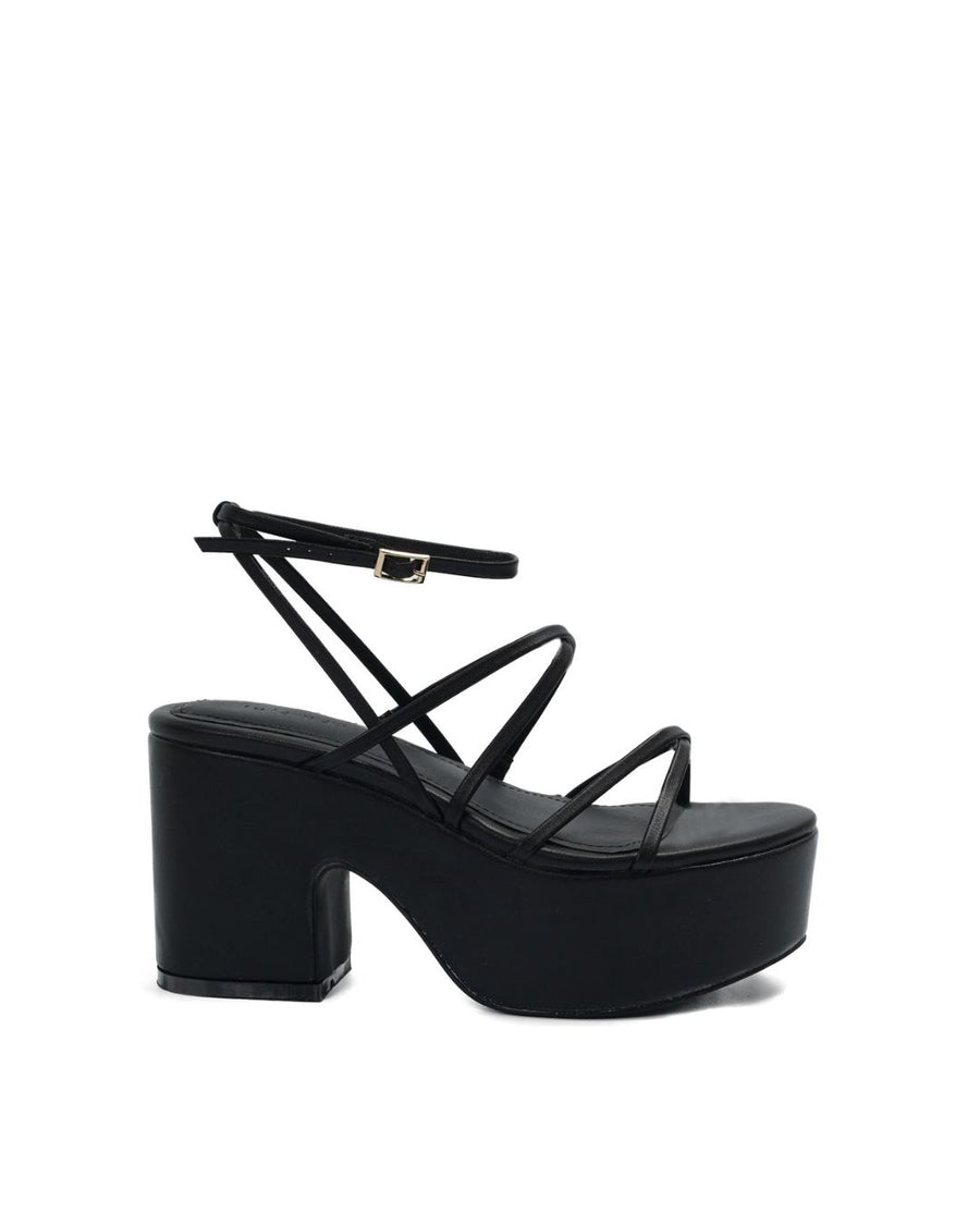 Lulamax Luna Platform Heel - High-Block Heel, Trendy & Comfortable - Black