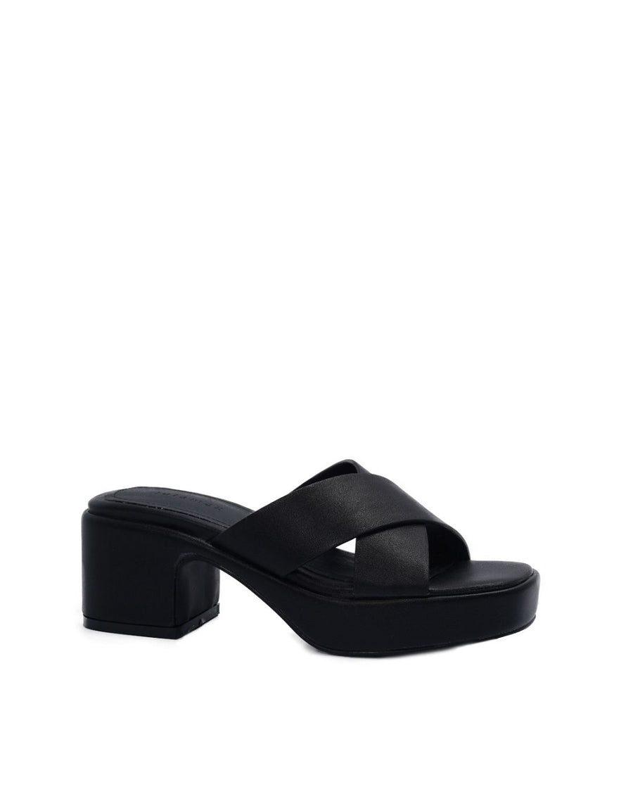 Lulamax Macie Platform Sandal - Chunky Padded Sole, Versatile Design - Black