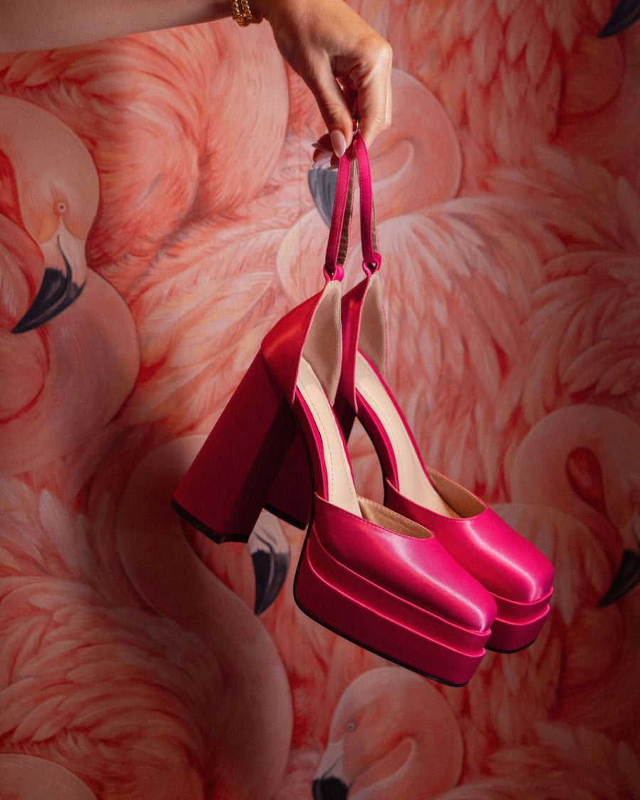 Lulamax Ally Platform Heel - Pink Satin