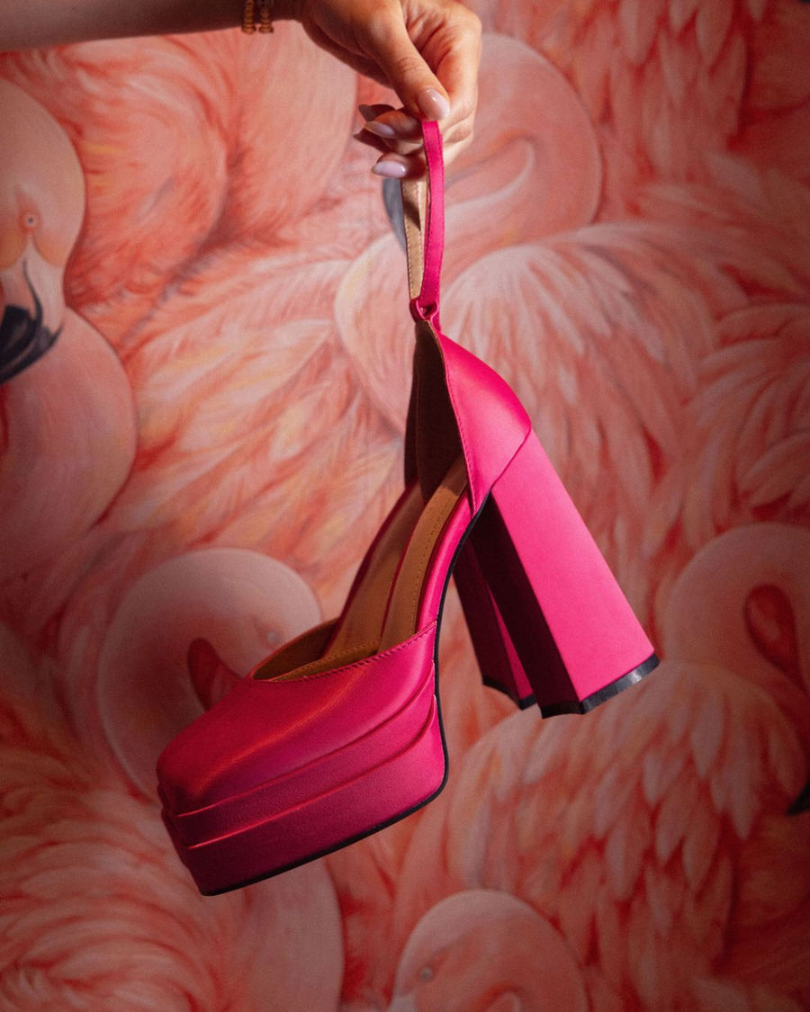 Lulamax Ally Platform Heel - Pink Satin