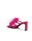 Lulamax Layla Feather Sandals - Opulent Feather Accents - Fuchsia
