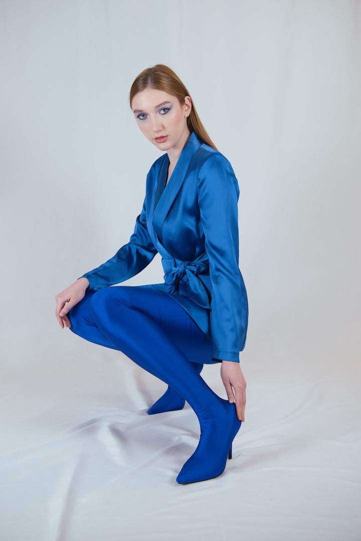 Lulamax Viola Pant Long Boot - Innovative Stretch Spandex - Blue